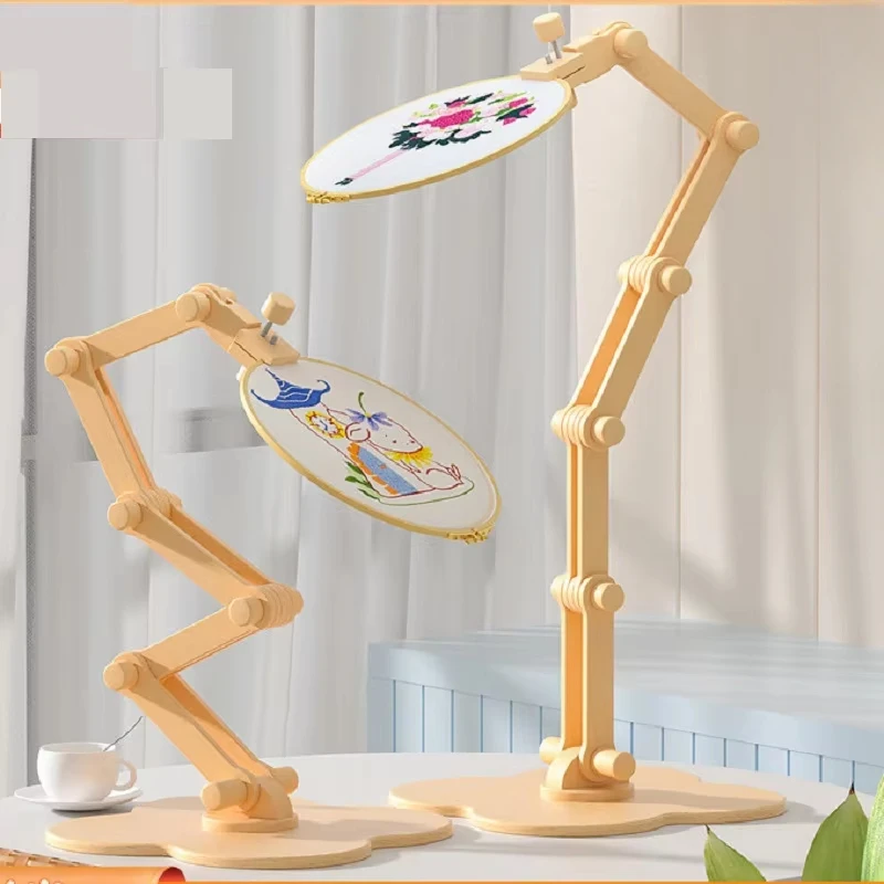 Adjustable Floor Standing Embroidery Frame, Multi-Function Cross-Stitch Stand, Professional Needlework Tool