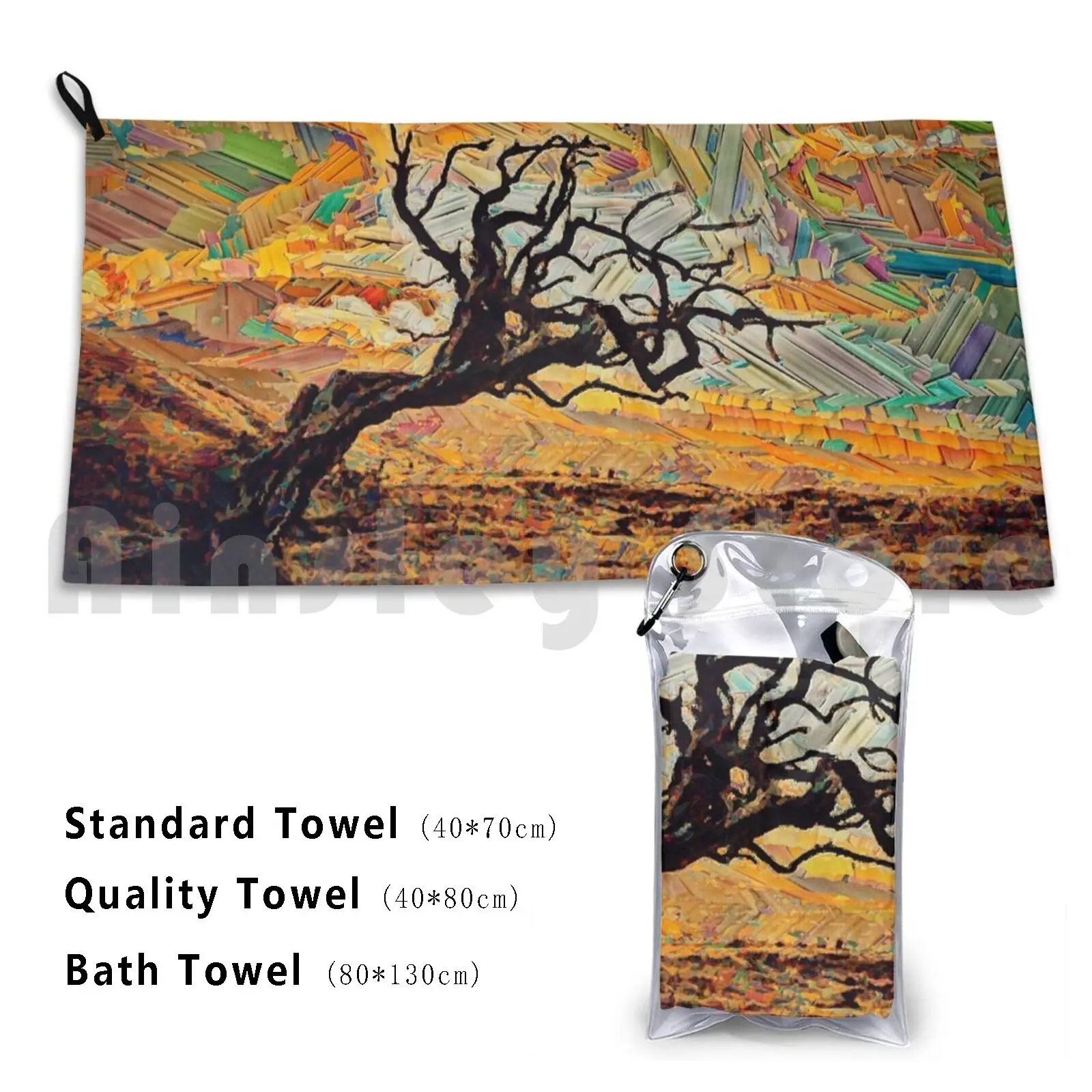 One Tree , One Sky. Bath Towel Beach Cushion 1340 Tree Sky Abstract Landscape Artistic Sunset Daylight Autumn