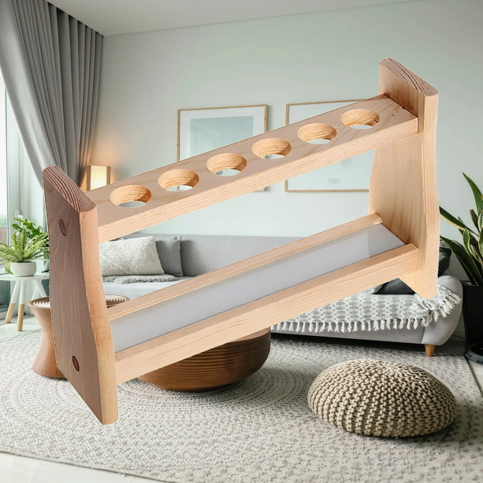 Wooden Colorimetric Tube Holder Smooth-Finished Colorimetric Tube Rack Laboratory Equipment Space-Saving Stand Economical