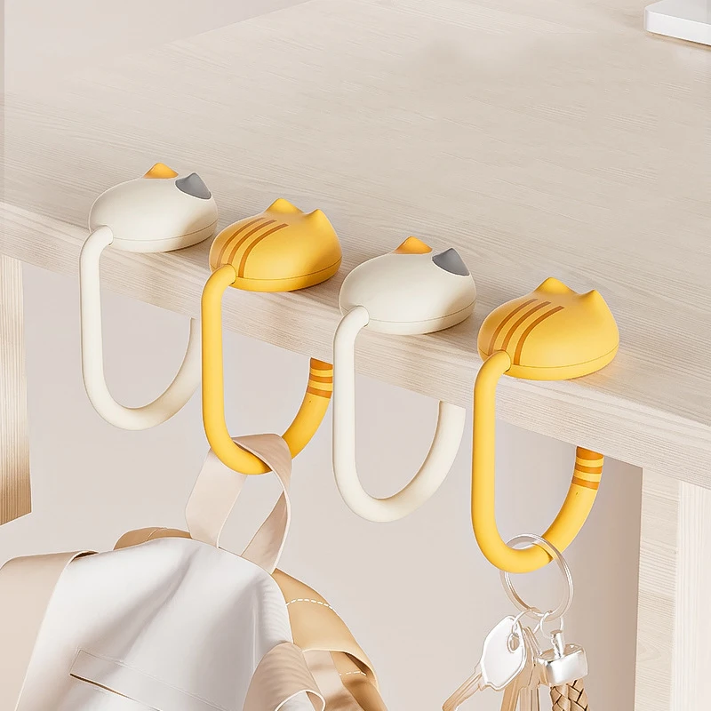 Kawaii Cats Bag Hanger Bag Hooks Table Side Handbag Holder Travel Bag Storage Holder Desk Organizers For Home Office