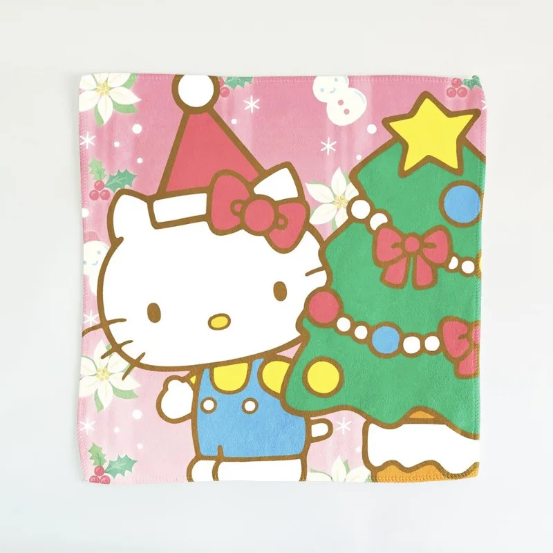 Hello Kittys Absorbent Towel Anime Christmas Cartoon Cute Girls Wipe Hand Face Towel Handkerchief Baby Bathing Feeding Washcloth