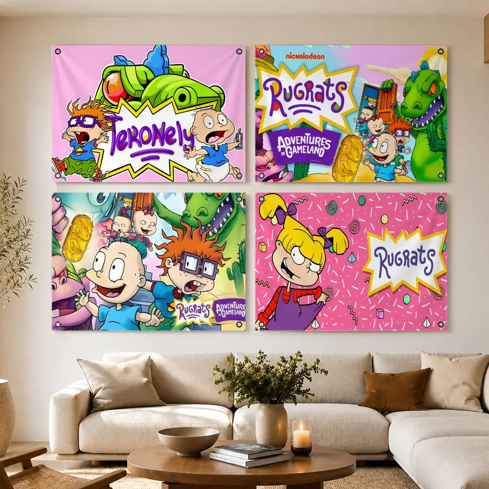 Anime R-Rugrats Flags flag For Room Dorm Camping Picnic Art Style Garage Bar wall Decoration Banner