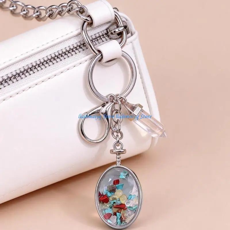 573B Multiple Designs Natural Stone Keychain With Photo Frame For Practical Use