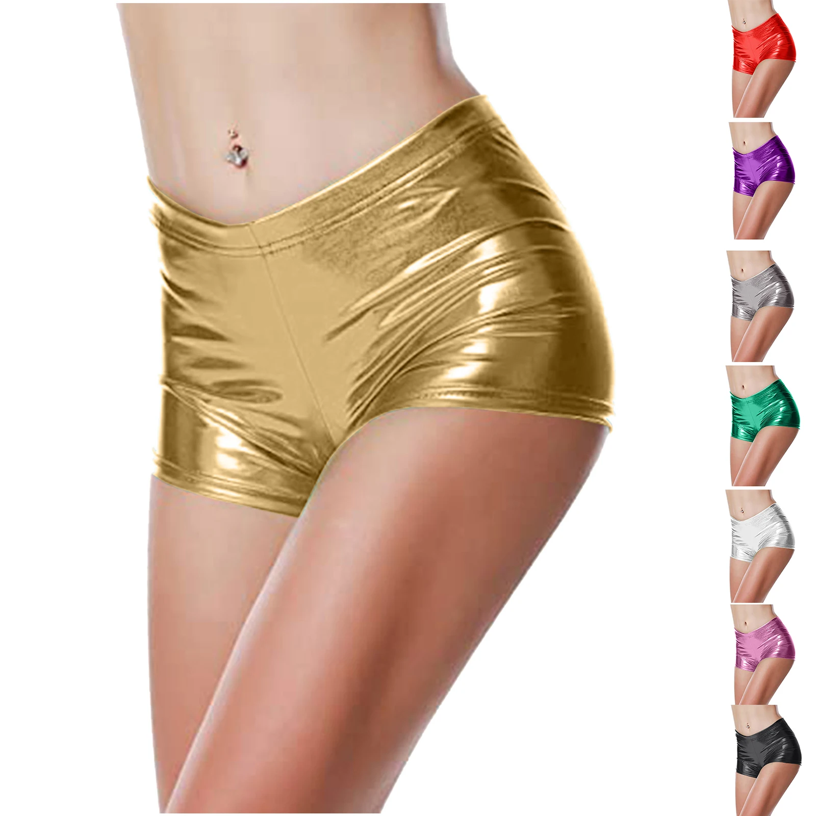 Jupes courtes pour femmes, couleur unie, moulante, Sexy, scintillante, robe de danse sur scène, taille haute, Mini jupe brillante