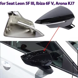 For Seat Leon Lion 5F III ST FR Cupra, Ibiza 6F V KJ1 , Arona KJ7 Carbon Fiber Look Mirror Cover Replacement Side Mirror Caps