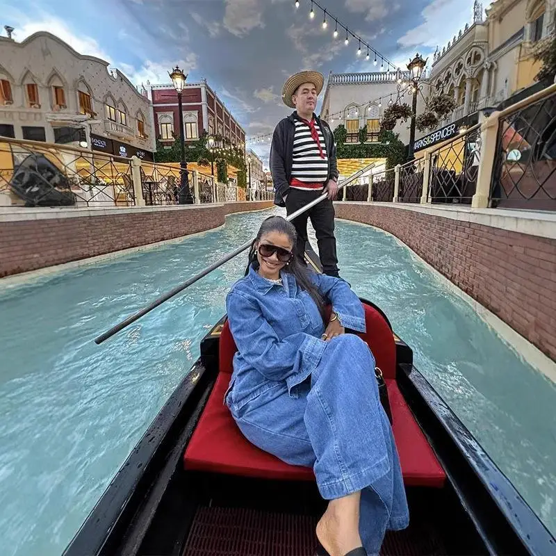 Casual Faionable damesdenimset Lange Sve-kraag en top met riem en rechte pijpen Broek Ensemble Cleanfit Lage taille PV...