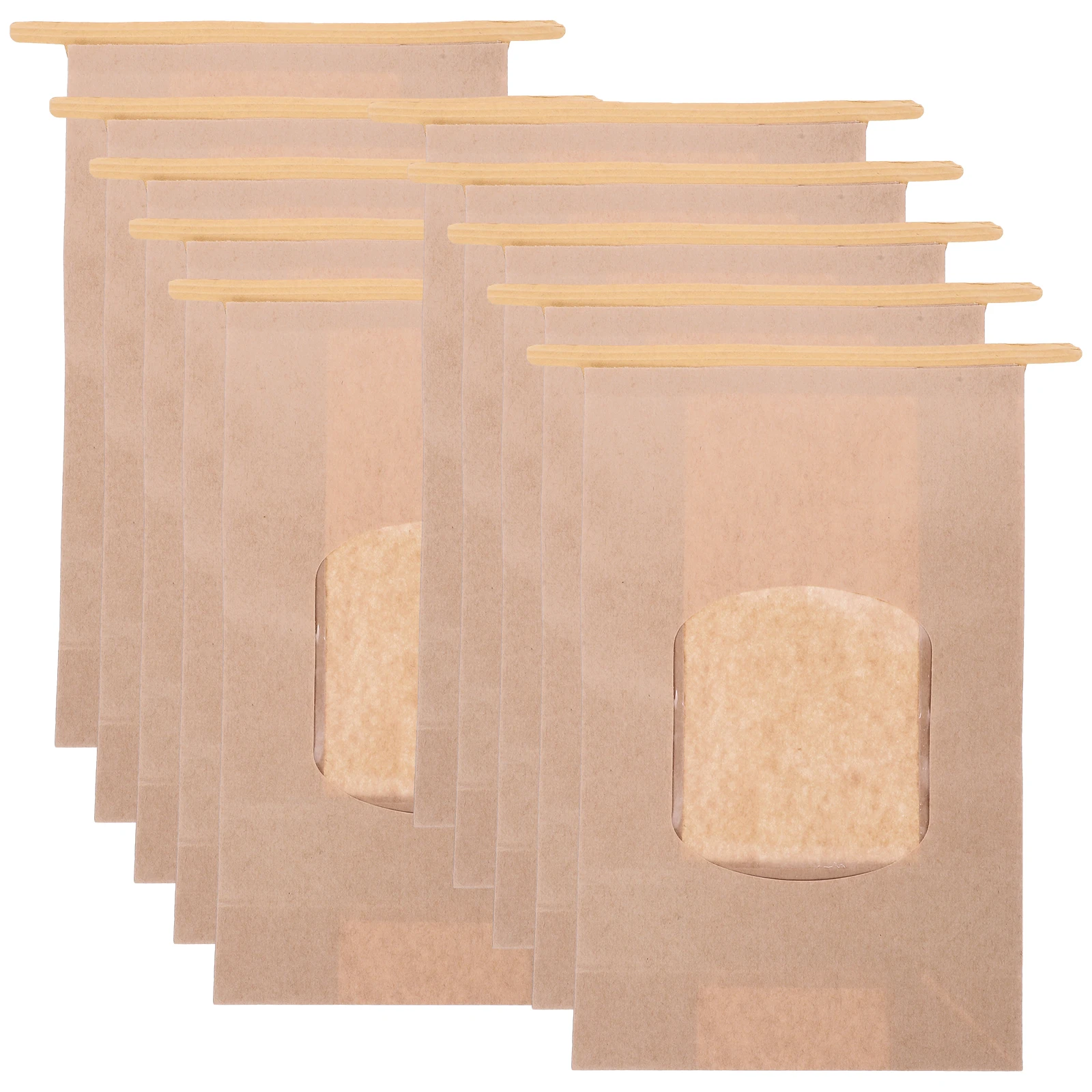 

50Pcs Lightweight Compact Bread Bags with Transparent Window Anti-Oil Kraft Paper for Personal and Professional Baking Needs