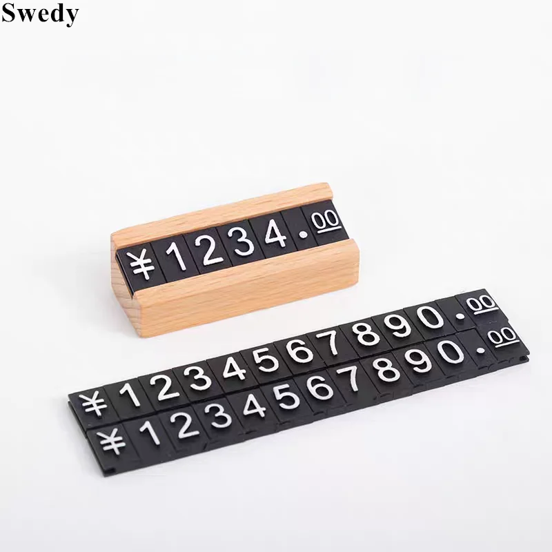 1 Pcs Small Wood Sign Holder Display Stand Jewelry Watch Price Number Cube Tags Mini Sale Price Label Paper Card Stand