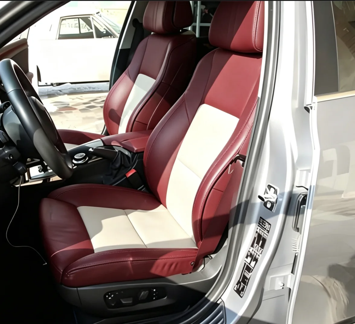 Für BMW E60 Maßgefertigte Autositzbezüge Luxuriöses Nappaleder 100% Passgenau Innenausstattung 360 ° Vollständige Abdeckung – Detail 10