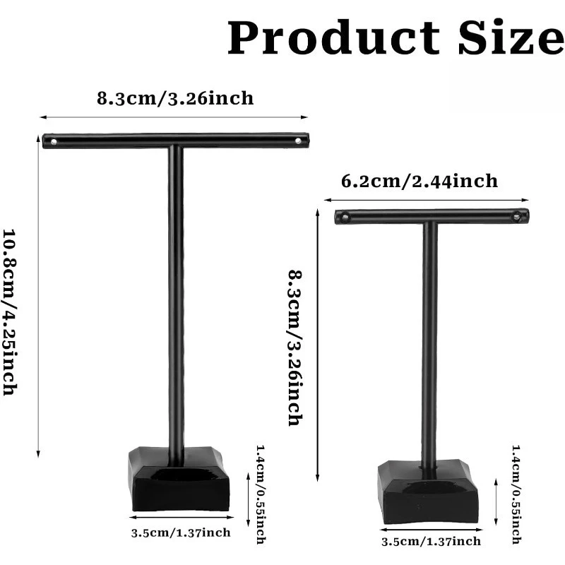 20pcs T-Bar Acrylic Earrings Display Stand Clear Earrings Holder Jewelry Organizer with Sturdy Base Photography Props Decoration