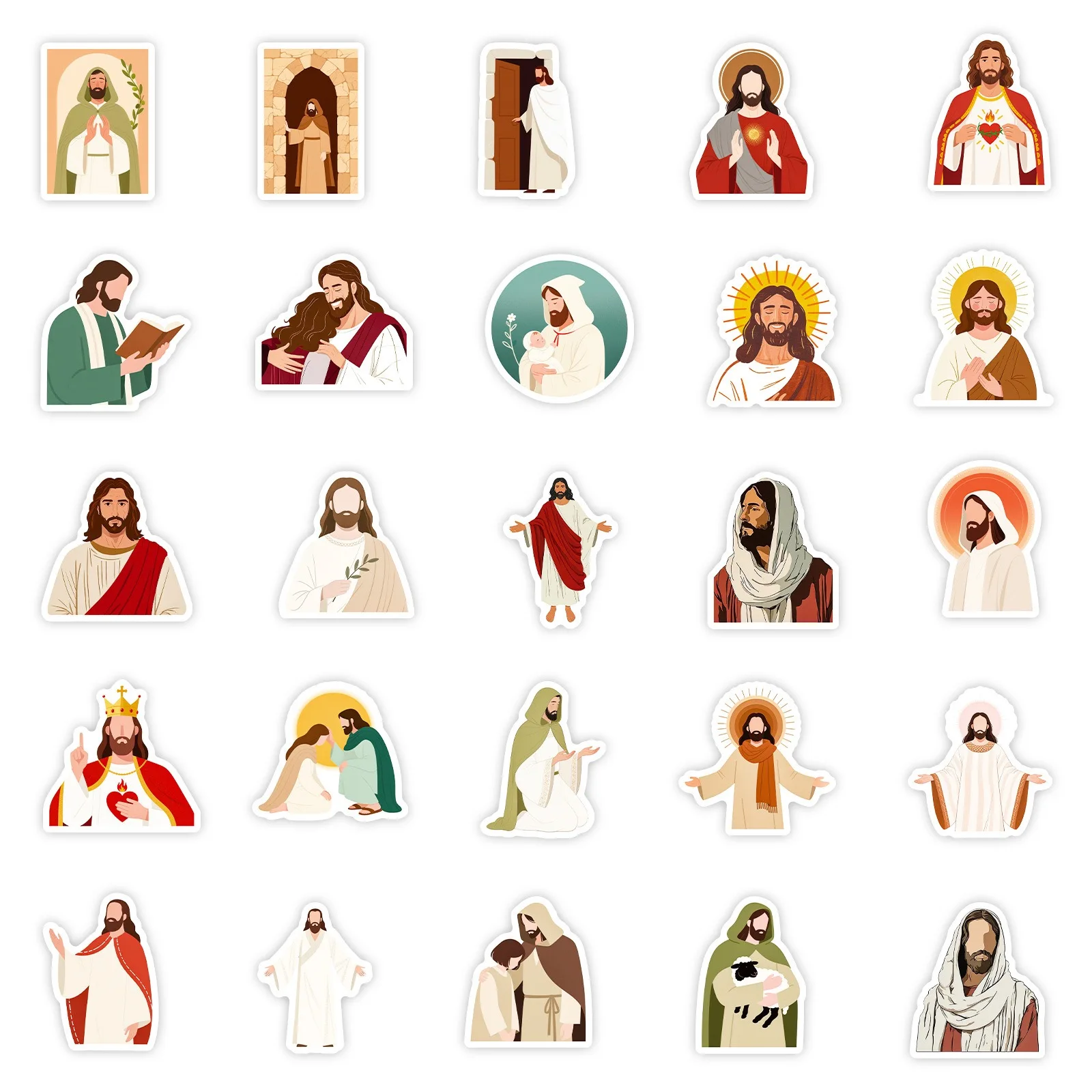Pegatinas cristianas de Jesús, Biblia, Dios, calcomanías artísticas para ordenador portátil, teléfono, álbum de recortes, botellas de equipaje, Graffiti decorativo resistente al agua, 10/56 Uds.