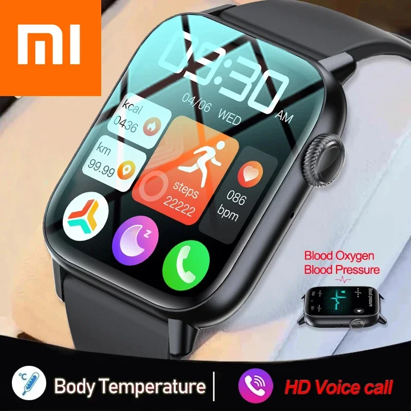 Xiaomi بلوتوث دعوة ساعة ذكية 1.83 HD 240*280 شاشة صحيح الدم الأكسجين ميزان حرارة الجسم Smartwatch النساء 100 + وضع رياضي