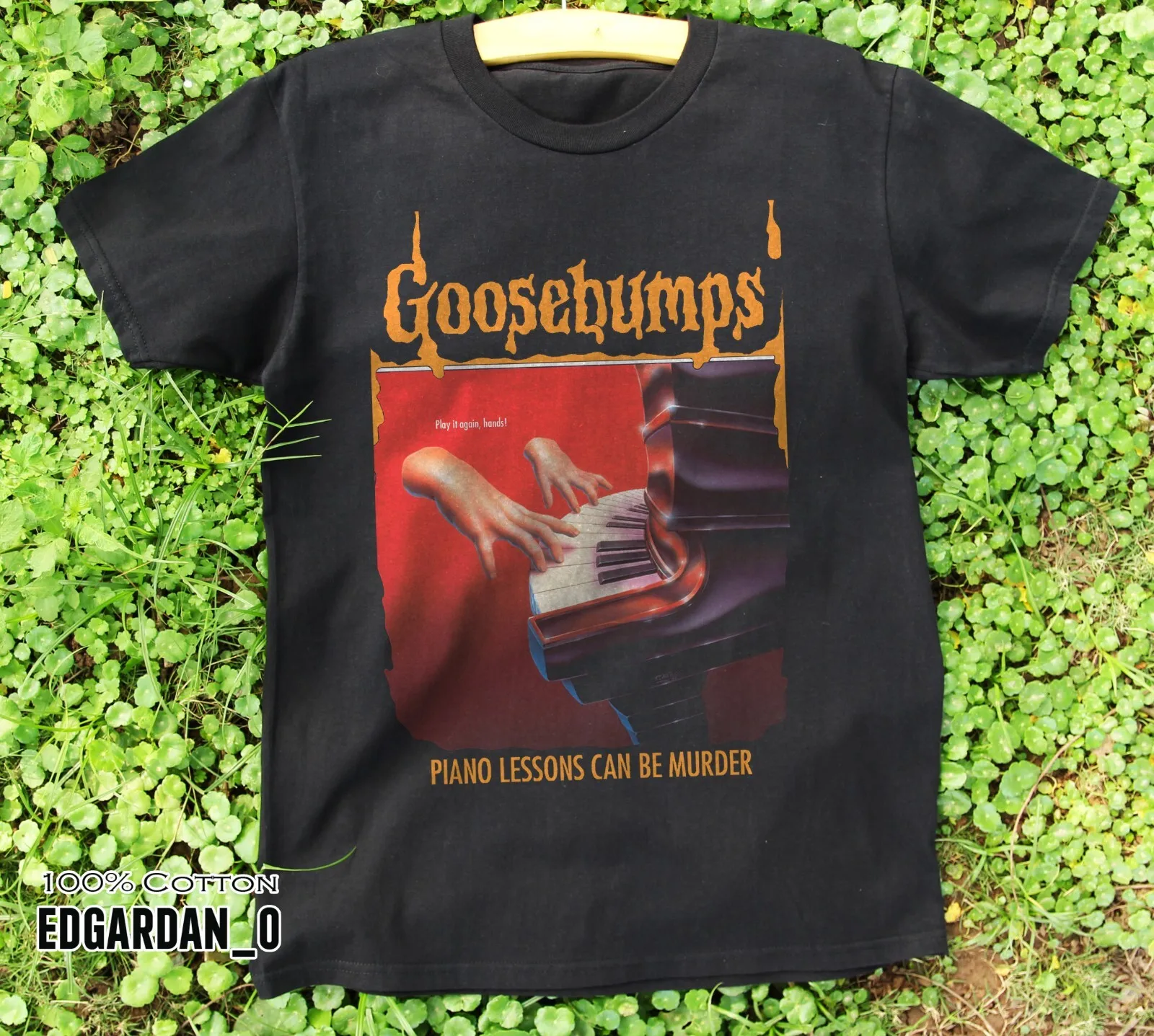 

Goosebumps Piano Lessons Can Be Murder Halloween Black T Shirt S 5XL