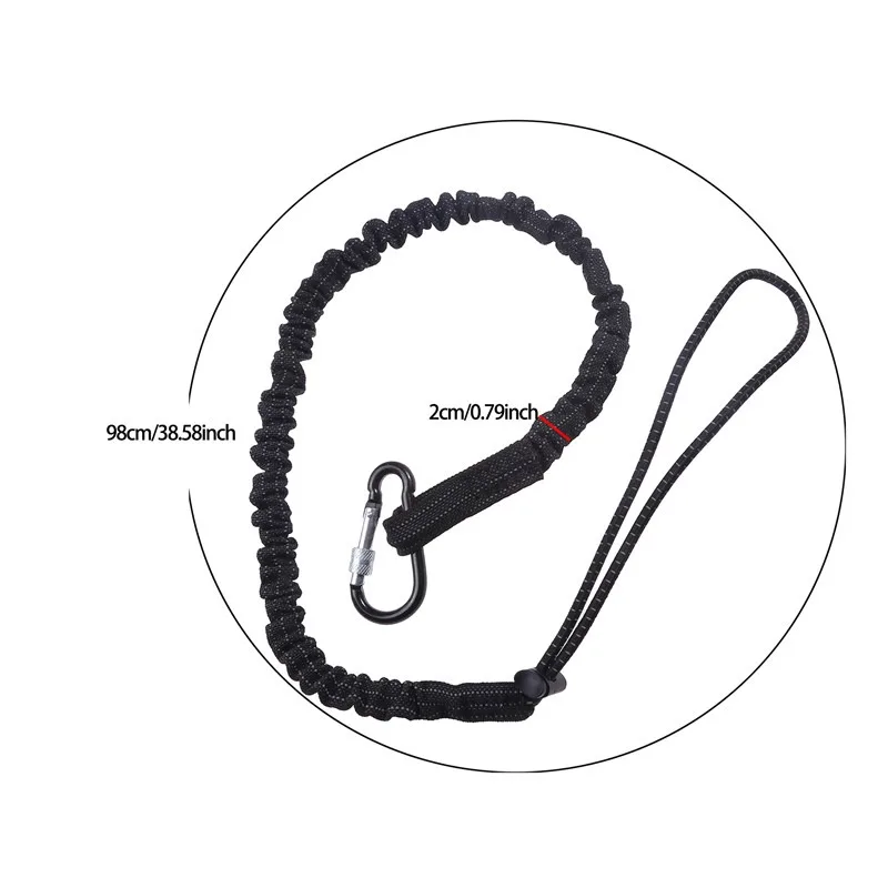 Smycz bezpieczeństwa Bungee Tether Tool z karabińczykiem Wspinaczka Praca Anti-Falling Lina zabezpieczająca Praca w powietrzu Akcesoria wspinaczkowe — zdjęcie 6