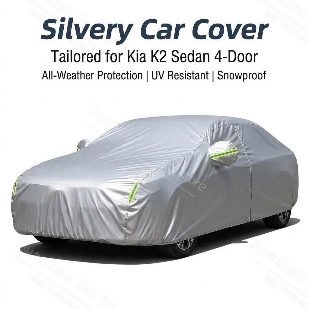 For Toyota bZ3 2018-Present Custom Fit Full Car Cover Silver Coated Fabric Side Zipper Access UV Sun Dust Protection3