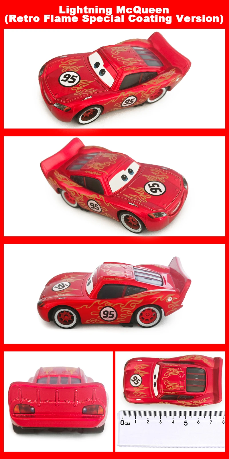 Cars 3 Vergoldetes Feuerwehrauto, Lightning McQueen, Luigi, Guido, Rennspielzeug, 1:55 Metall-Druckguss-Legierungsautos, Spielzeug, Geburtstagsgeschenke – Detail 8