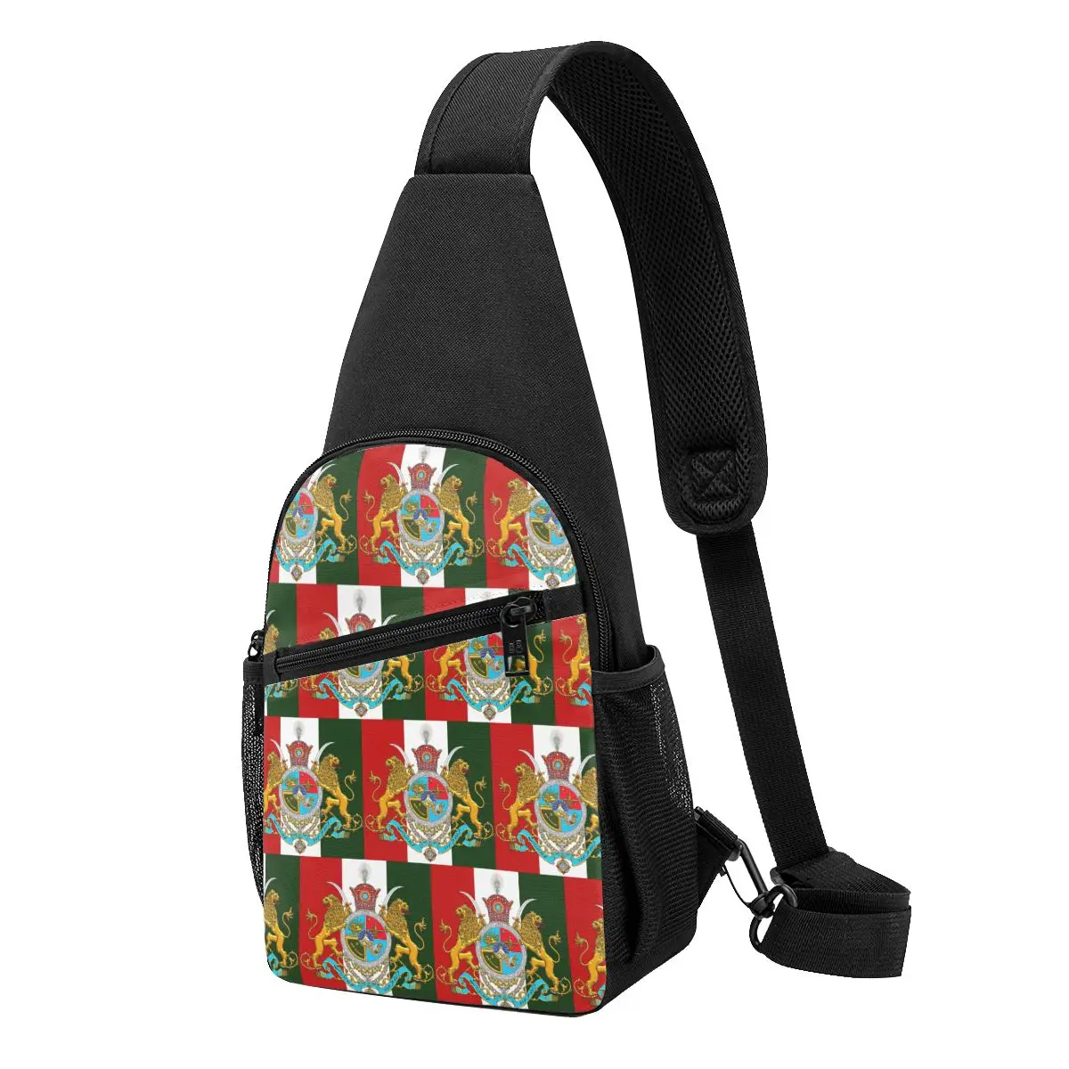 Imperial Coat Of Arms Of Iran Iranian Lion Chest Bag Men Sling Crossbody Backpack Chest Bag Traveling Daypack Shoulder Bag
