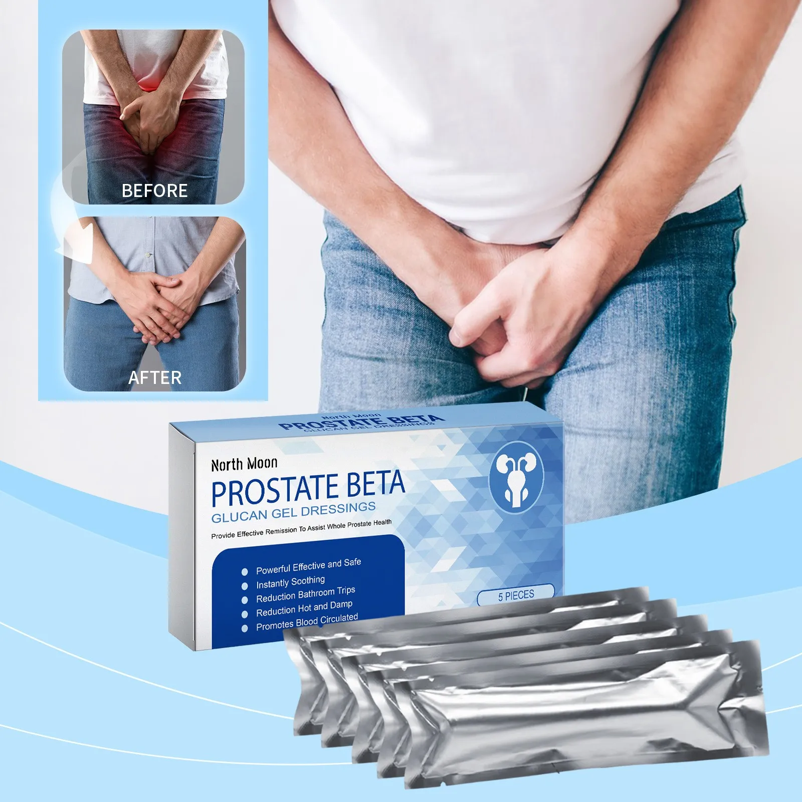 5pcs Prostate Gel Men Prostatic Herbs Ointment Kidney Deficiency Bladder Control Male Health Care