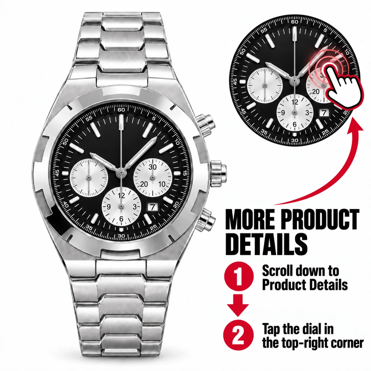 Men's Automatic Mechanical Watch  42mm 904L Stainless Steel Case Multifunction Dial Customizedl Automatic Mechanical Movemen