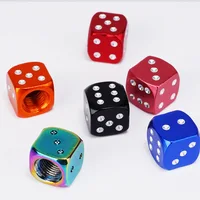 Aluminum Dice Tire Valve Caps Dustproof Car Truck Motocycle Bike Dice Wheel Stem Tyre Tire Wheel Stem Air Valve Dust Cap Cover 3