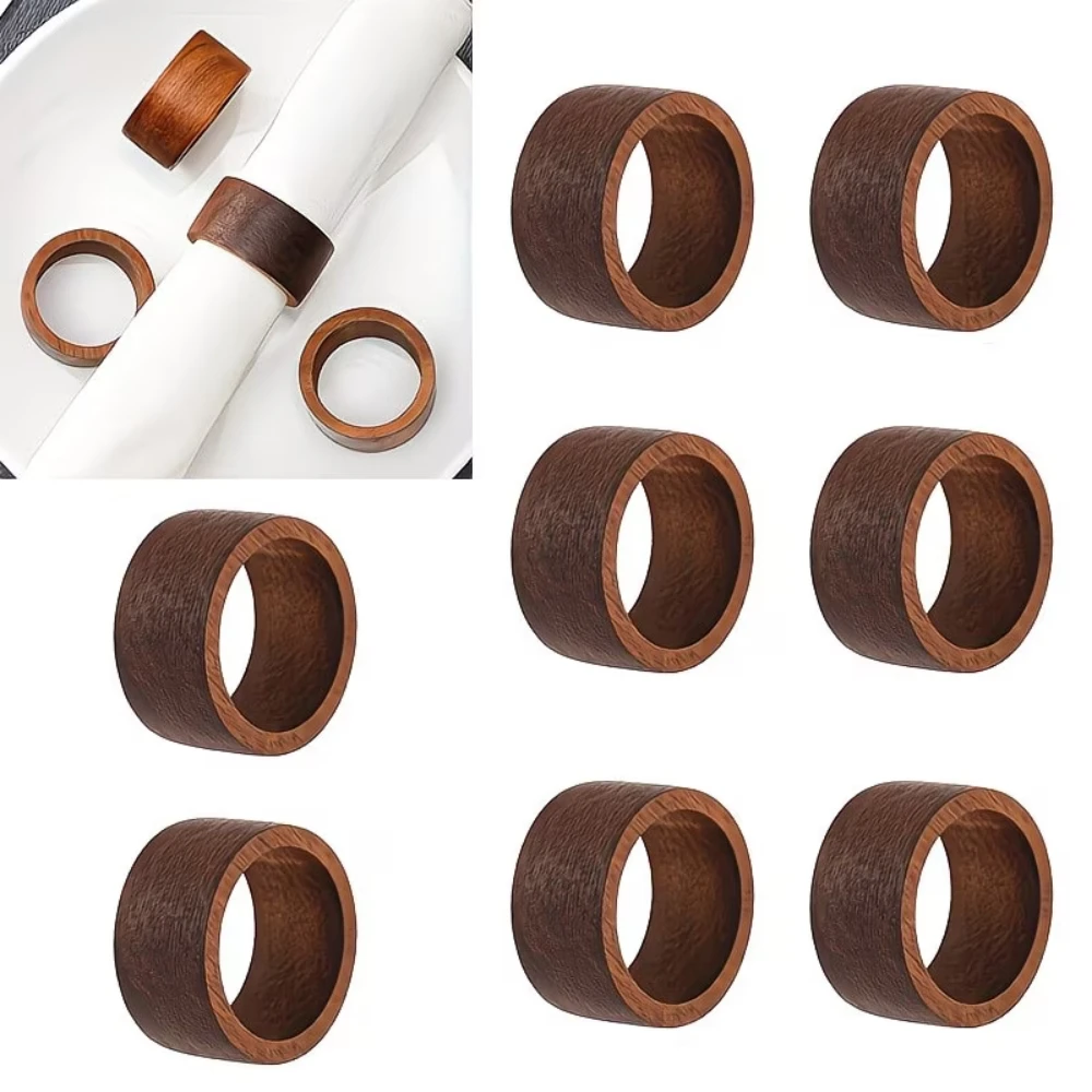 4pcs Wooden Napkin Rings Top Grade Napkin Rings Bead Napkin Rings Wooden For Home Dining Wedding Hotel Table Setting ﻿