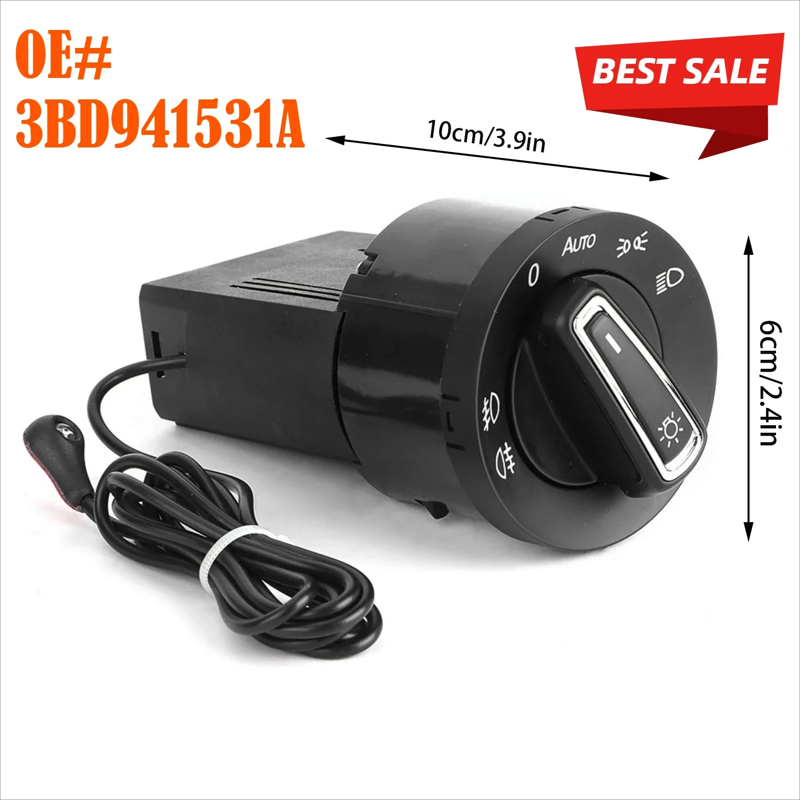 

Headlight Control Switch Replace the Old Automatically Auto Headlight Switch ABS Plastic for 3BD941531 for 3BD941531A