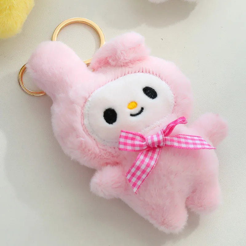 Sanrio Kuromi Plush Keychain Melody Plushies Brooch Bag Pin Backpacks Pendant Keyring Decoration Accessorie Girls Gifts