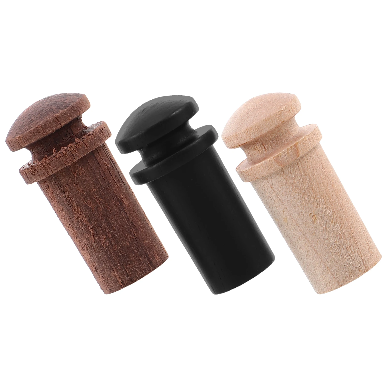3pcs Wood End Pins Rosewood Maple Ebony 12Mm Strap Lock Buttons For Acoustic Electric Bass Ukulele Anti-Slipping Durable Guitar