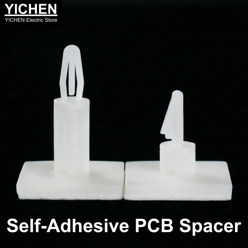 50pcs Self Adhesive PCB Spacer Nylon PA66 Standoff 1600T Strong Tape Support Pillar for Circuit Board Mounting Hole 4.0-4.3mm