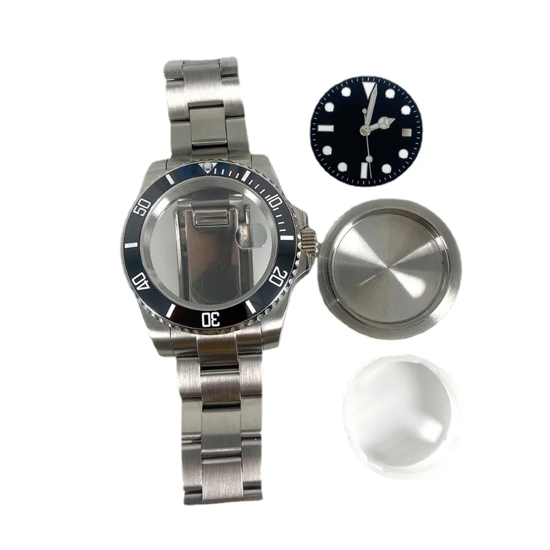 40mm Watch Case 2813 Set Watch Accessory Stainless Steel Sapphire Glass SUB Ceramic Ring Submariner for nh35 8215 2836 Movement