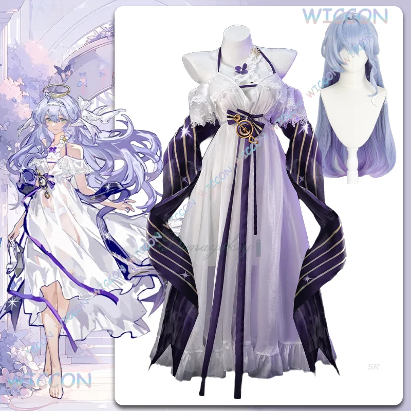 

Cos Game Honkai Star Rail Fanart Robin Купальник Косплей Костюм Робина Белое женское платье Летний праздничный наряд Хэллоуин Вечеринка