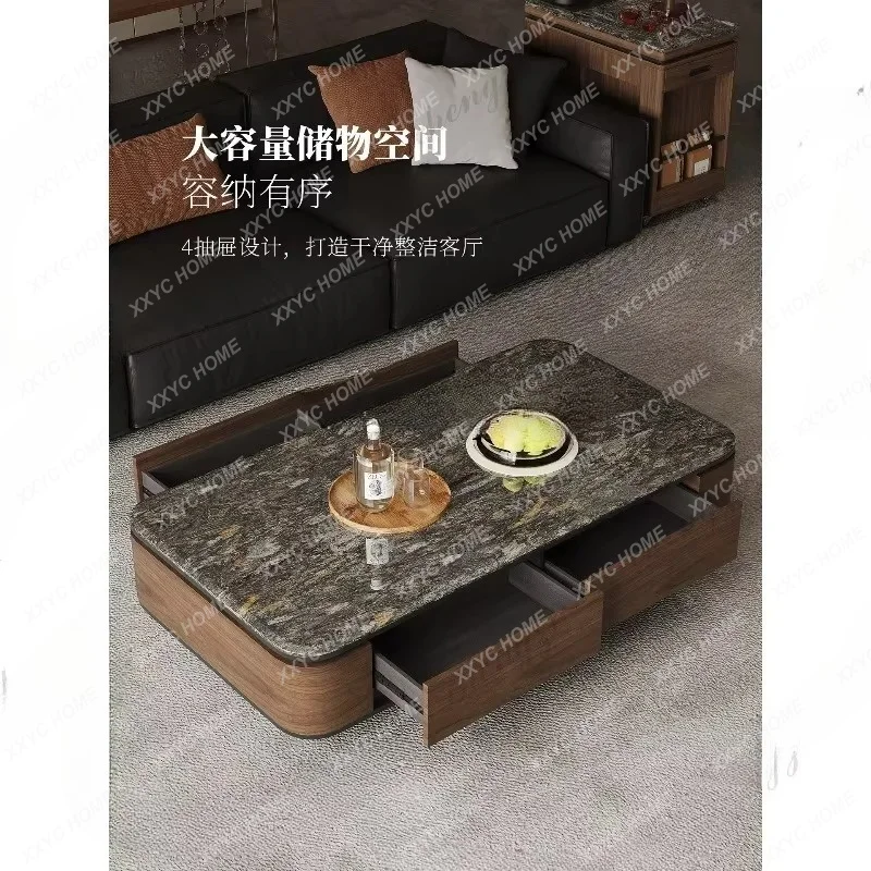 XX light luxury natural luxury stone coffee table living room new high-end rectangular coffee table