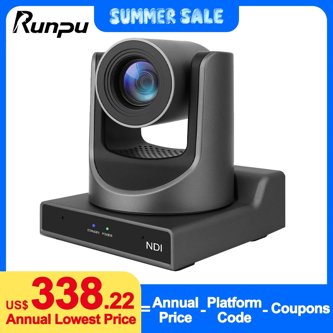 Runpu AI Tracking NDI|HX Ptz Camera 12/20/30x zoom Ptz Conference Camera with SDI HDMI USB output for Church Broadcast POE 1080P