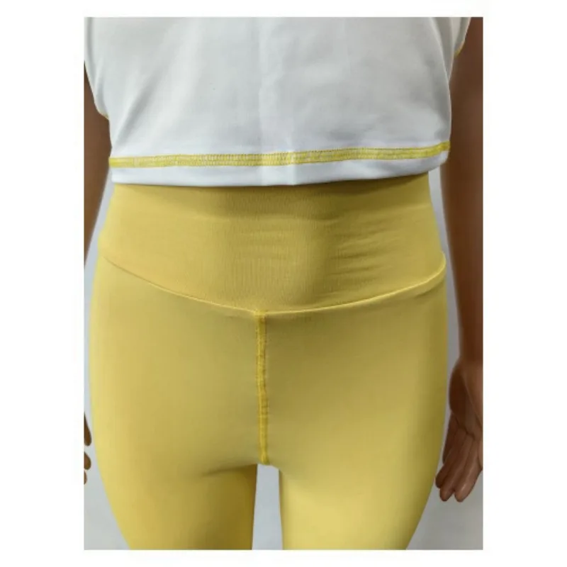 カラーパッチワークスリムフィットネス 2 点セット ヘッドバンド付き女性ジャージ半袖 T シャツトップス + スキニーパンツヨガスーツ