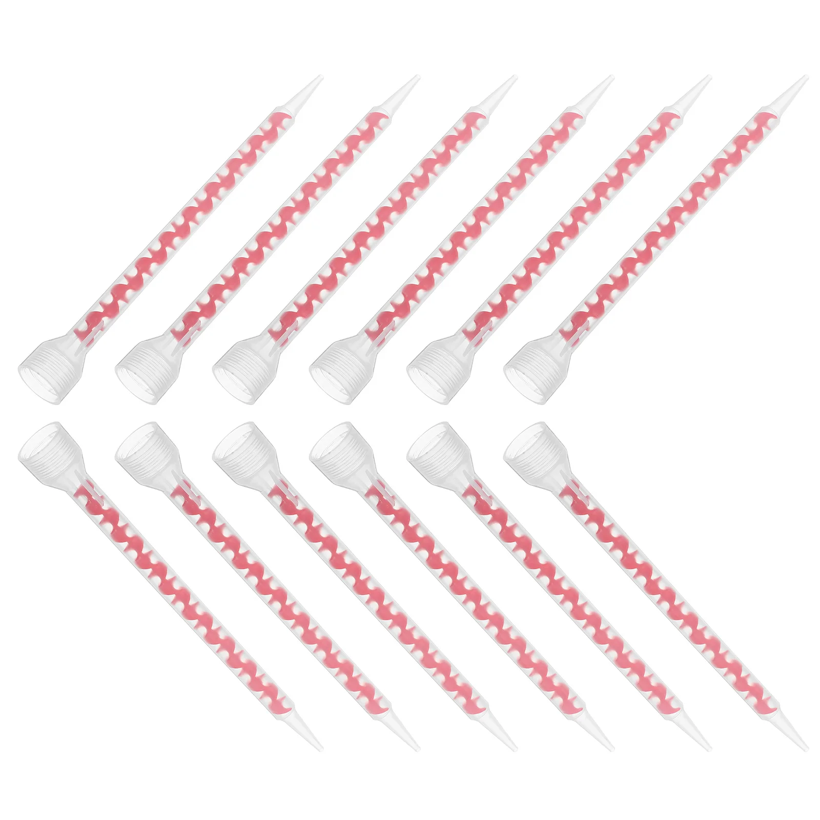 

12 Pcs Mixing Tube Caulk Nozzle Tip Glass Applicator Saving Caps Plastic Tool Spiral Design Precise Control Lightweight Suitable