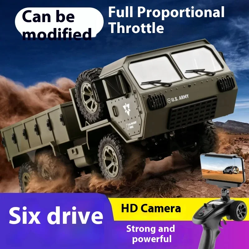 

Cross-border FY004 full scale wheeled truck remote control vehicle model si wheel drive off road simulation military truck CAR