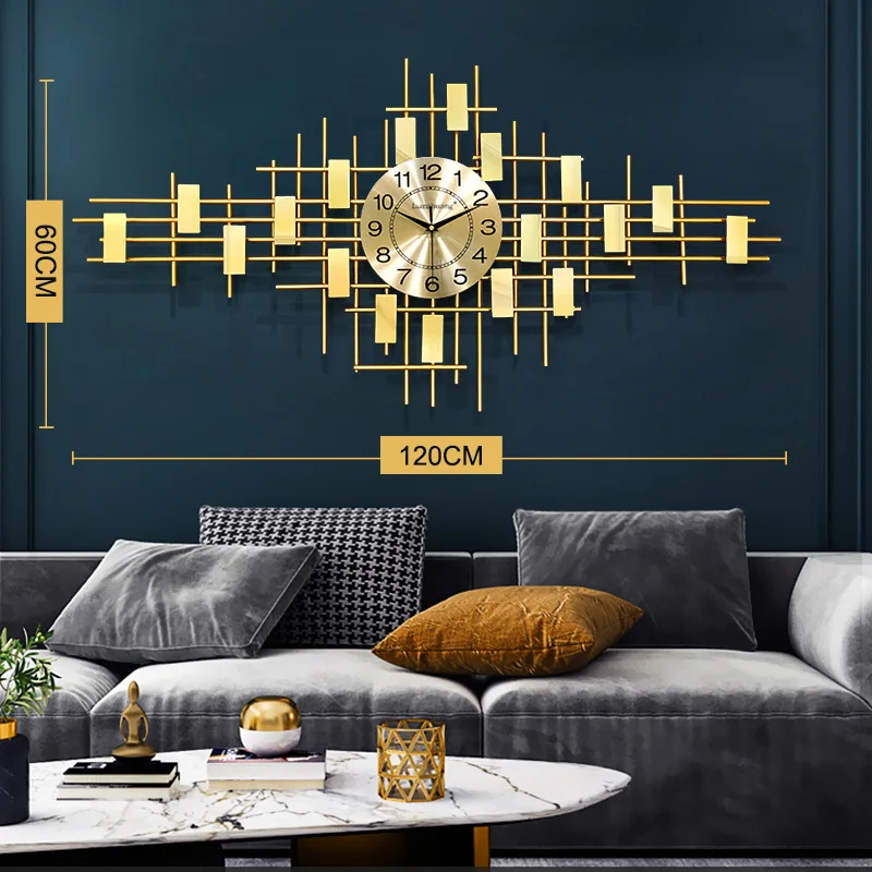 Creative 20 Inch Wall Clocks Living Room Wall Decoration  Modern light luxury Wall pendant mute clock