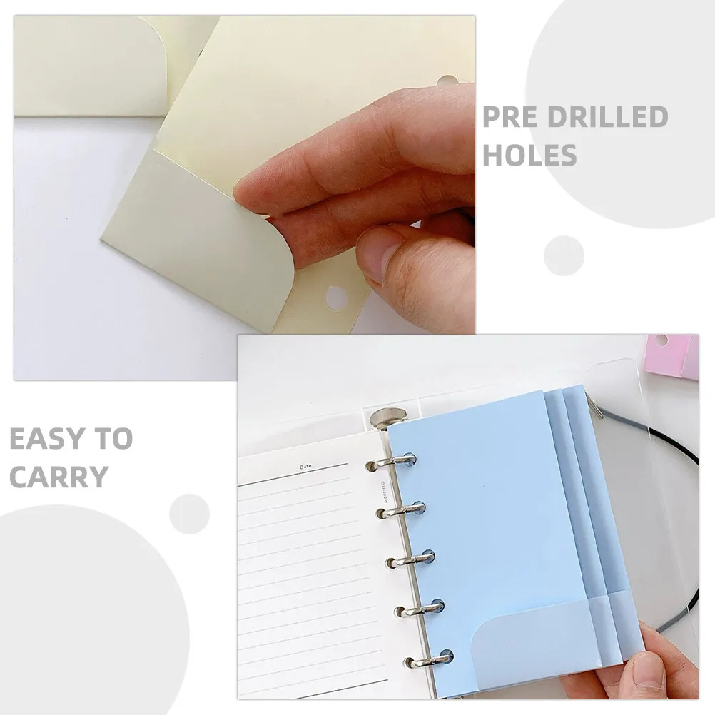 

2 Bags Loose Leaf Binder Pockets Multi-Use Scrapbook Inserts Replaceable Budget Book Inserts Daily Use Portable Binder Supply