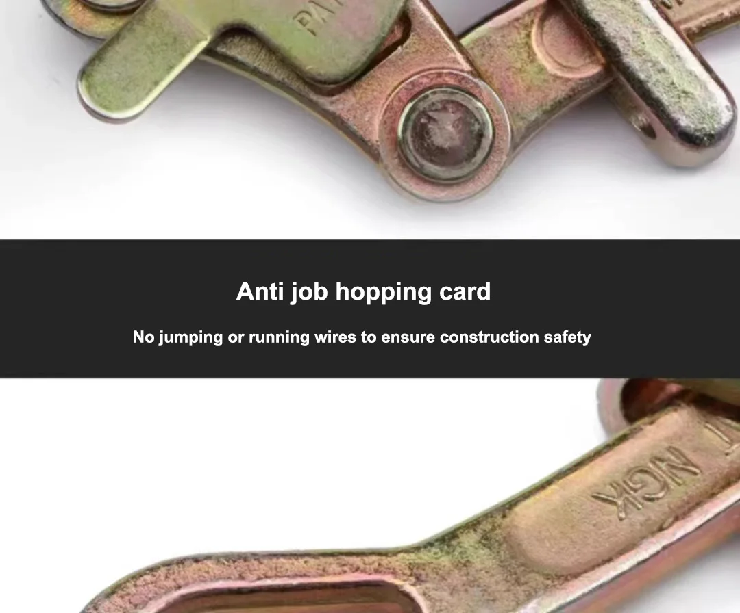 Electrician Wire Puller Tensioner Wire Rope Jammer Tool 0.5T 1T 2T 3T Metal Wire Rope Clip Double Hook Wire Tightener Power