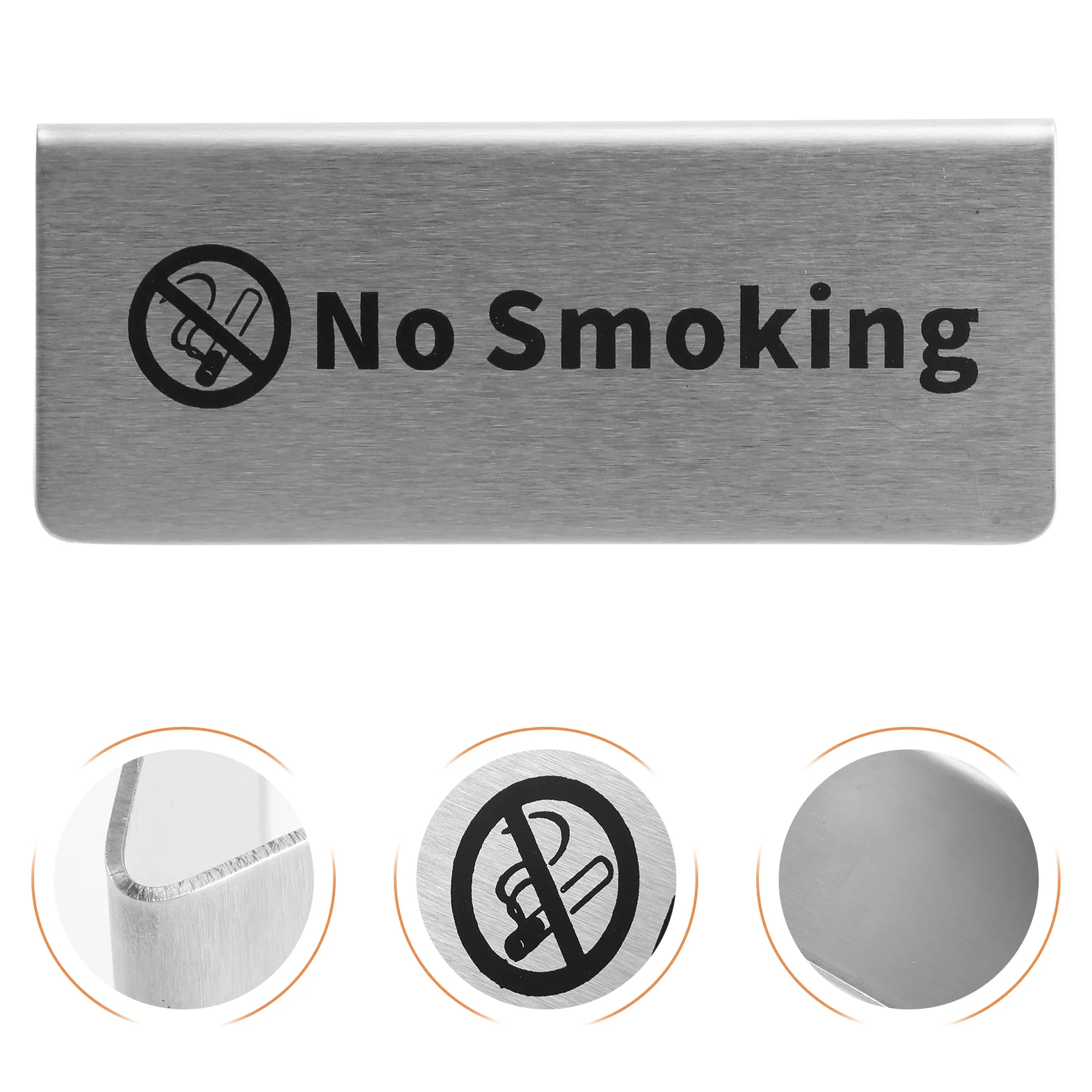 Stainless Steel No Smoking Sign Double Side Table No Smoking Sign for Office Decoration stainless steel no smoking sign