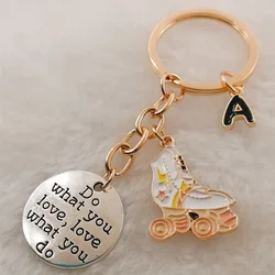 A-Z letter new product enamel skates key ring key ring skating key ring key ring gift skater gift jewelry