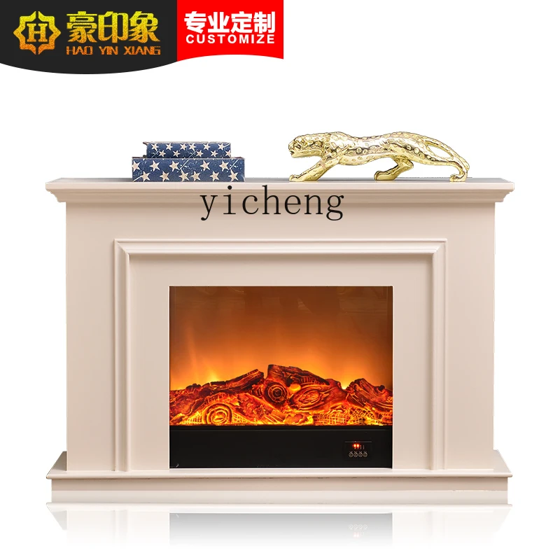 

ZK Living Room Simple Solid Wood TV Cabinet Electric Fireplace Heating Stove Core White Living Room Decoration Small Fireplace