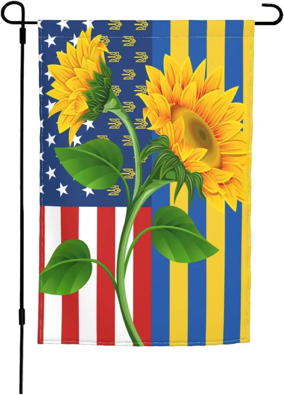 I Love Ukraine Flag American Sunflower Patriot Garden Flag 12x18 In Fade Proof Outdoor/Inside Breeze Flag Garden House Home Deco