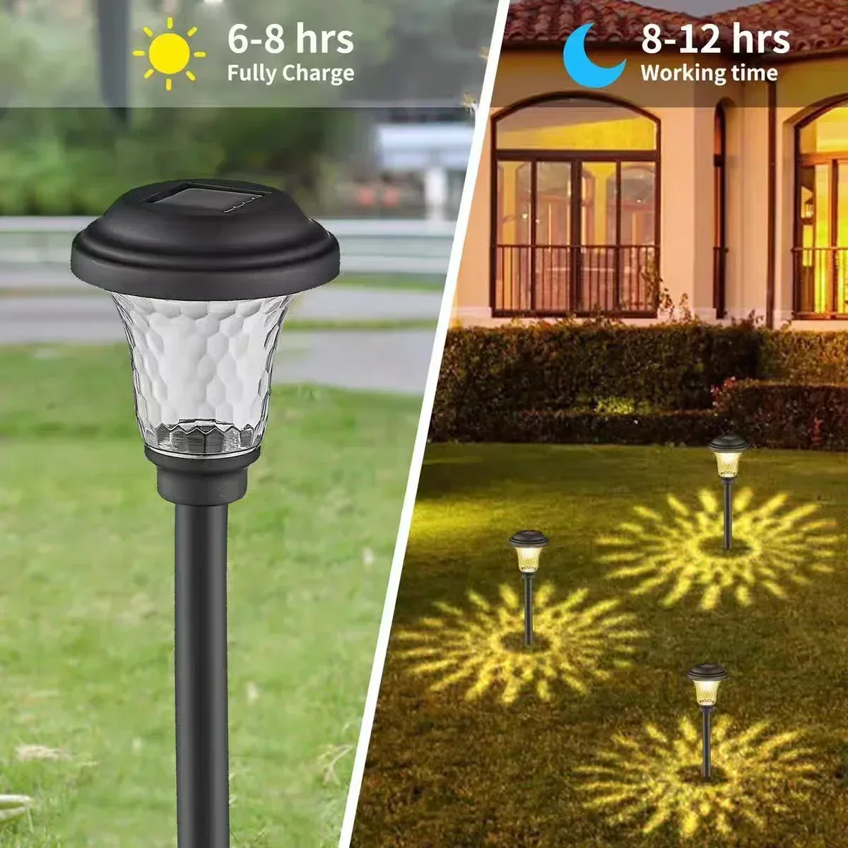 LED Waterproof Solar lamp Outdoor Solar Garden Lantern Pathway Lights Landscape Light For Lawn Patio Yard Walkway Decoration