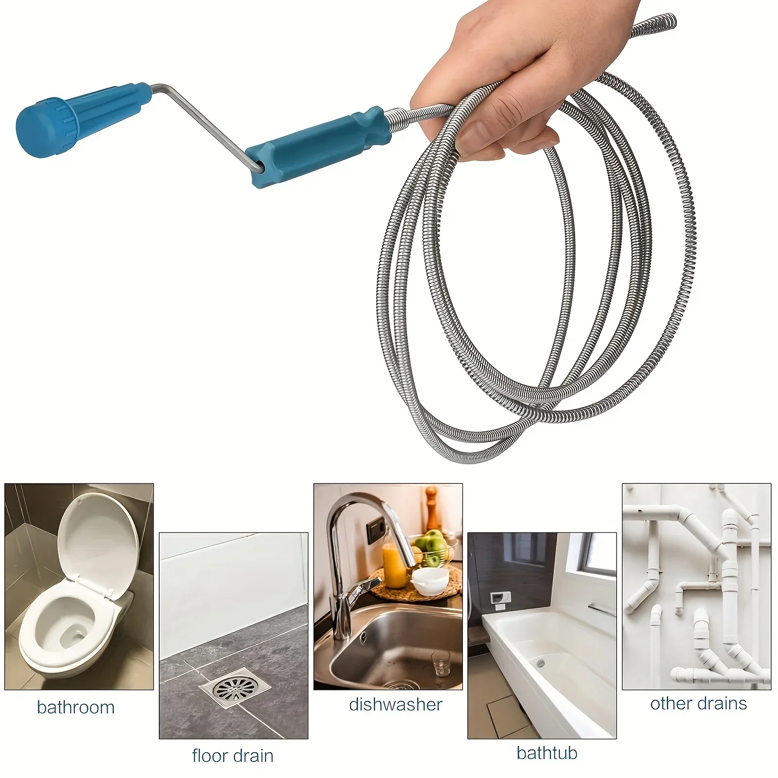 Drain Cleaner Drain Auger Flexible Metal Dredge Auger Plumbing Ultra-long Household Pipe Dredge For Sewer Bathroom Kitchen Sink