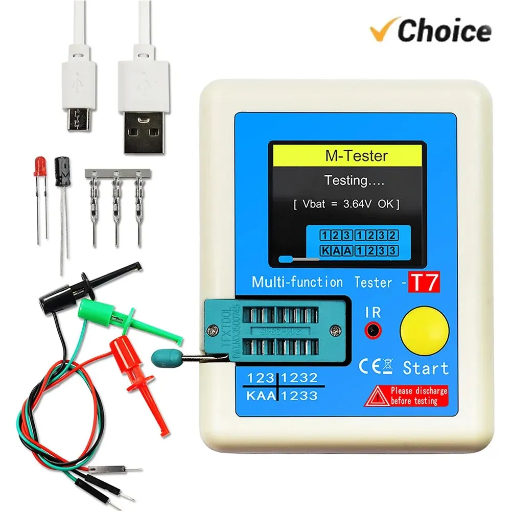 트랜지스터 테스터, LCR-T7 LCR-TC3 TFT 다이오드 3 극 전기 용량, 계량기 LCR ESR 계량기 NPN PNP MOSFET IR 테스터 멀티미터, 신제품