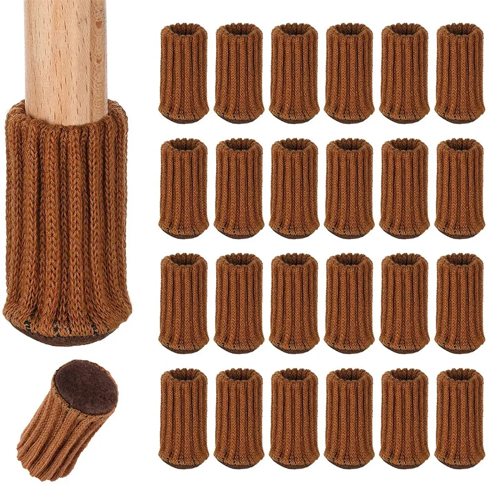 4Pcs Chair Legs Socks Knitted Furniture Feet Floor Protectors Anti-slip Pads Silent Thicken Table Chair Leg Socks Covers