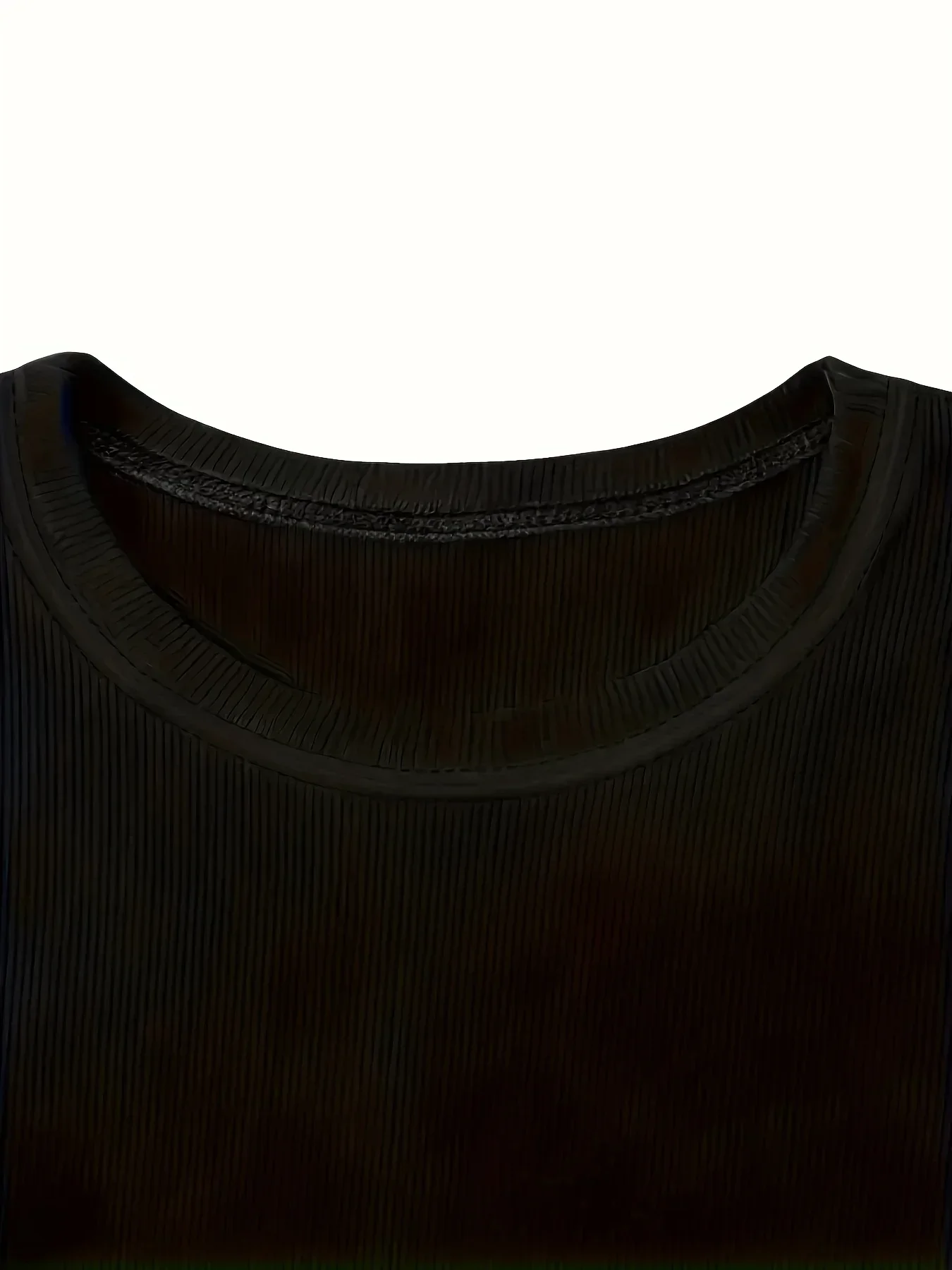 Damska koszulka plus size 1XL-5XL z okrągłym dekoltem, codzienna, gładka, prążkowana, z długim rękawem, dopasowana, modna i wygodna bluzka damska.