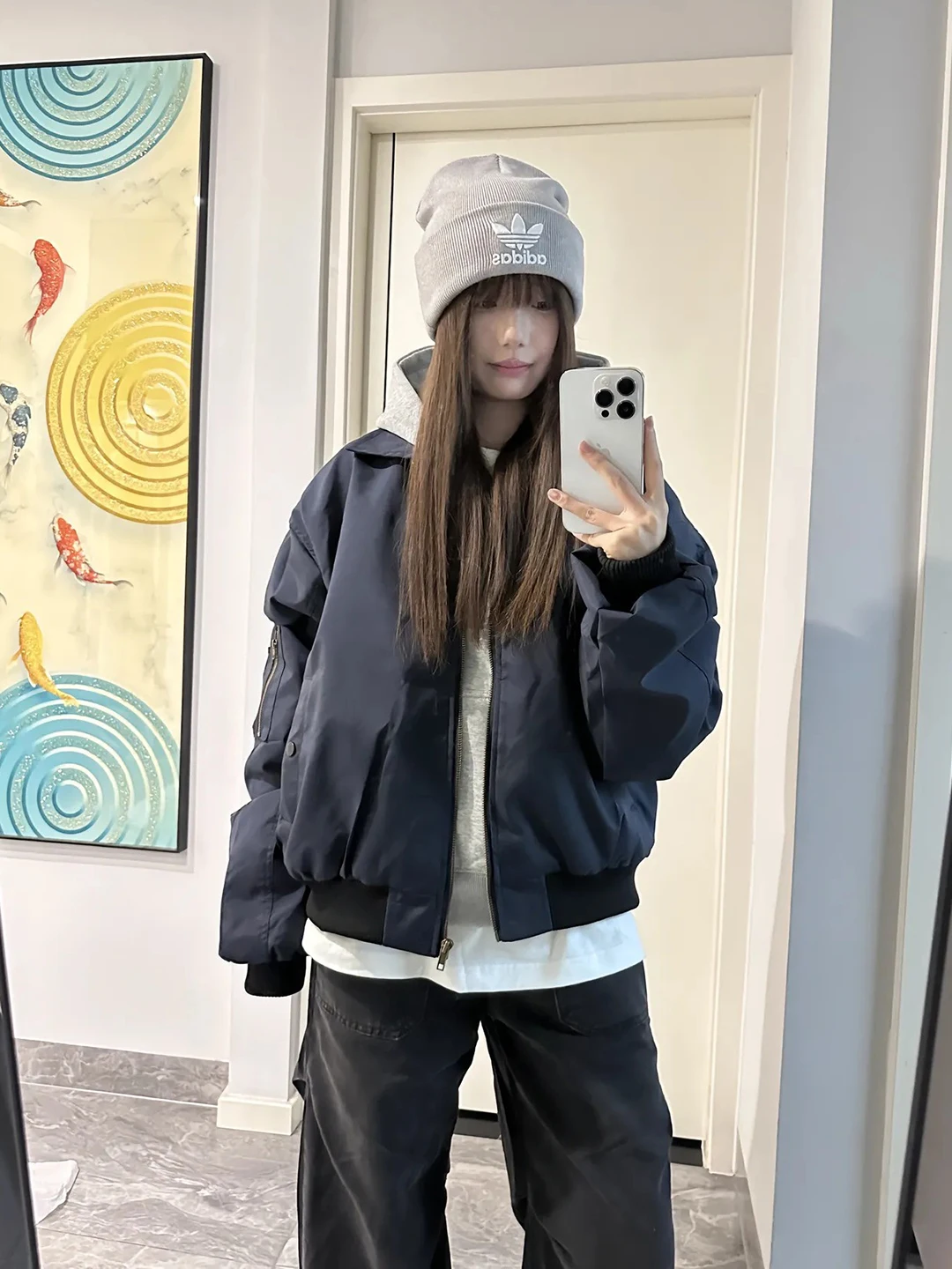 Thiened Baseball Cotton Jaet Men's Winter Coat Cleanfit Flight Jaet American Collar Trendy Pure Color Warm Casual Wear