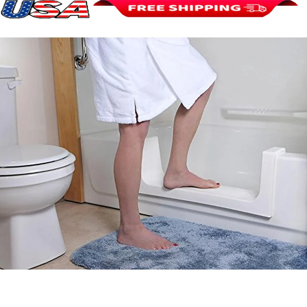 Tub Convert to Step-In Shower Kit Large White Non-Skid Step Pad Returns Available Easy Install Walk-In Conversion Beige Option